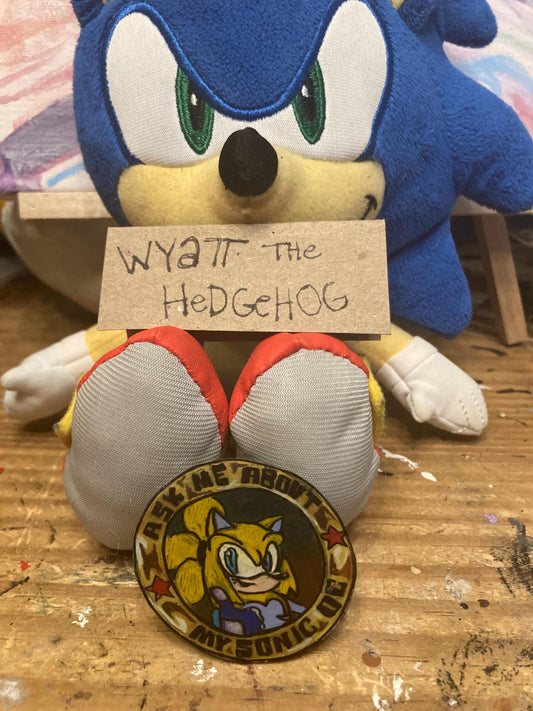 Custom Sonic OC Pin | Original Character handmade badge button