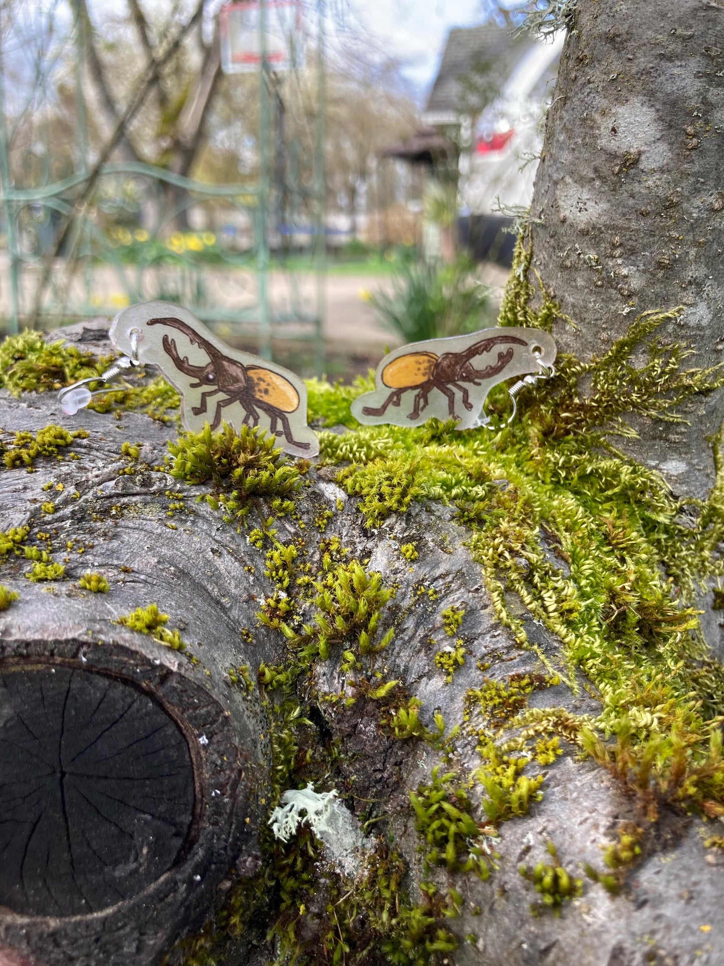 Hercules Beetle Earrings | Cute bug jewelry