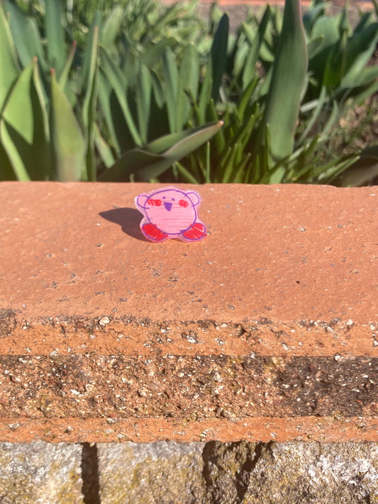 Cute Kirby Pin | Handmade Kirby video game accessory