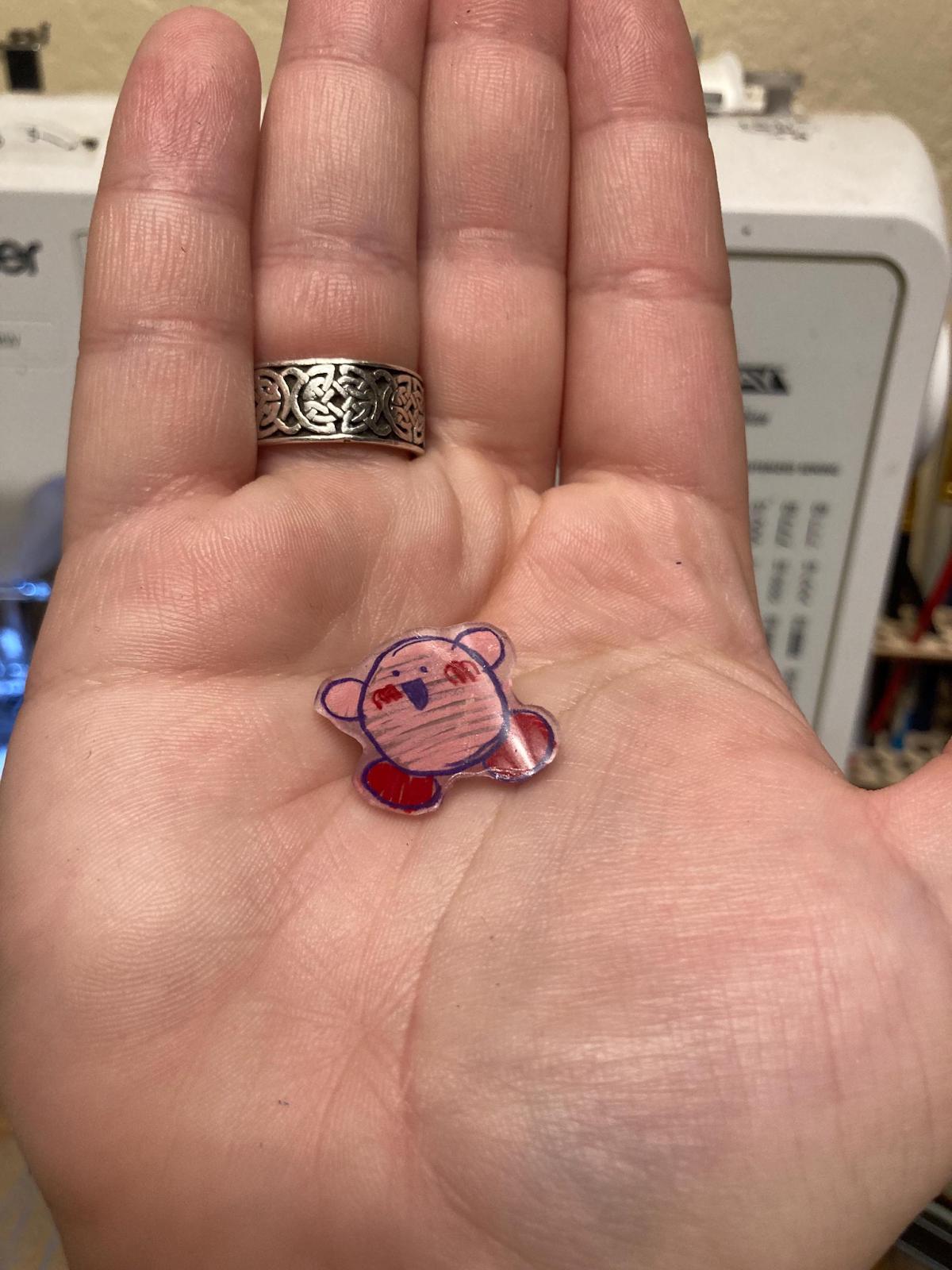 Cute Kirby Pin | Handmade Kirby video game accessory