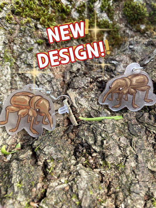 Handmade Weevil Earrings | Cute bug jewelry