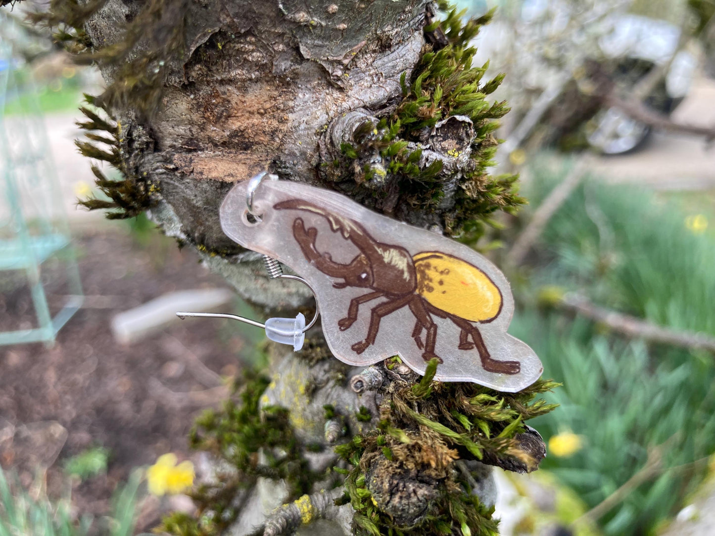 Hercules Beetle Earrings | Cute bug jewelry