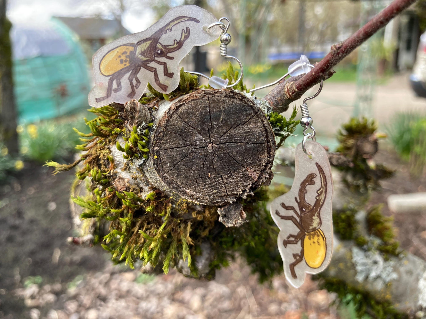 Hercules Beetle Earrings | Cute bug jewelry