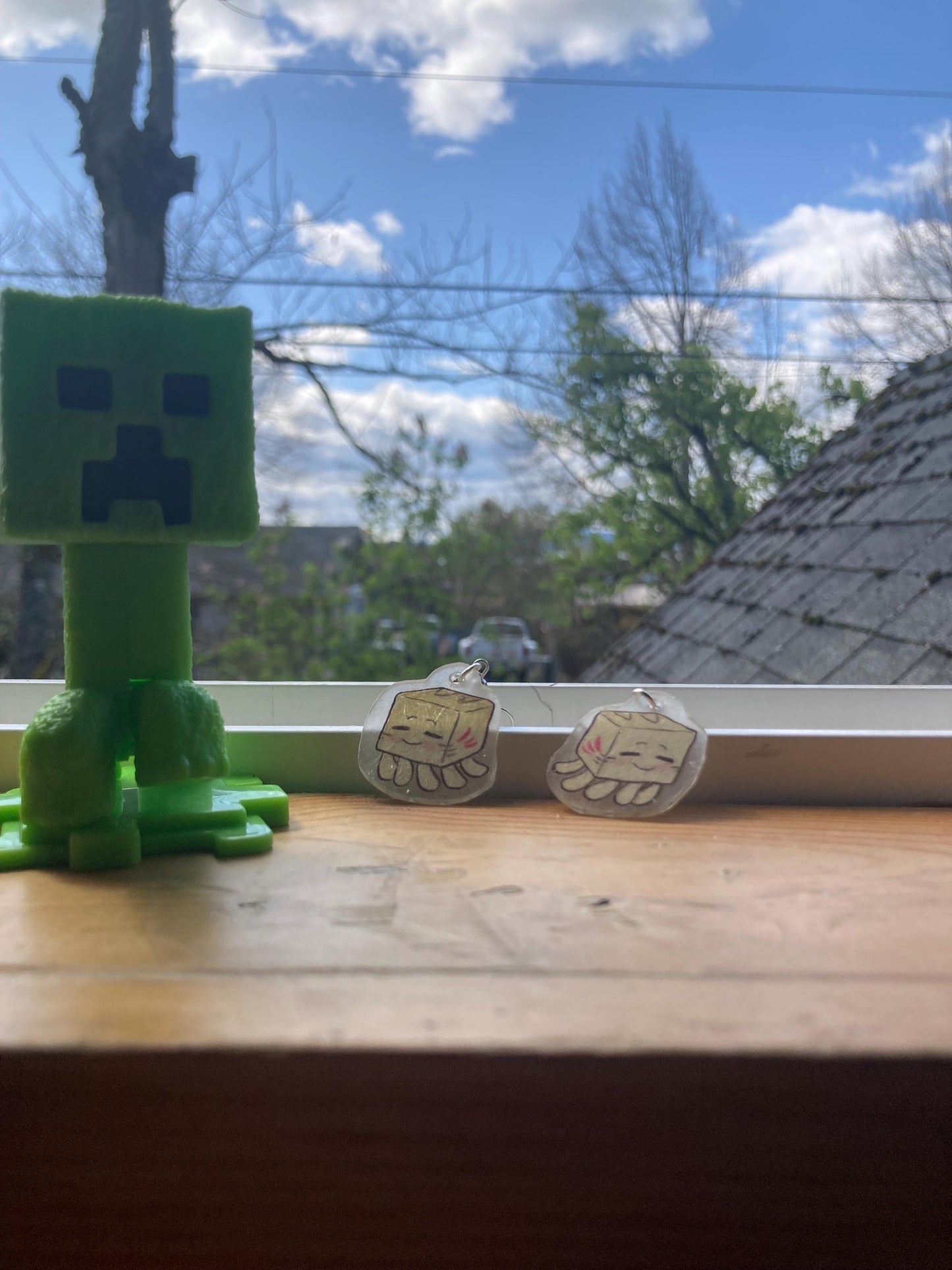 Minecraft Ghastling Earrings | Gamer dangle jewelry